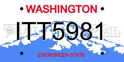 ITT5981 Washington License Plate