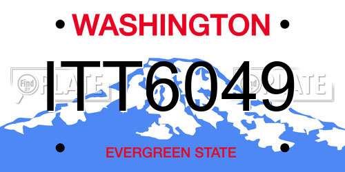 ITT6049 Washington License Plate