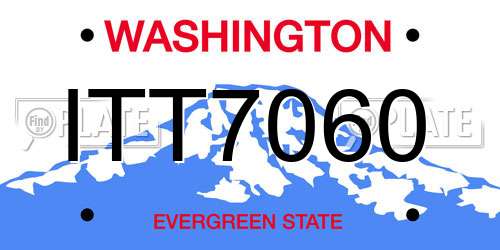 ITT7060 Washington License Plate
