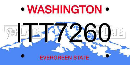 ITT7260 Washington License Plate