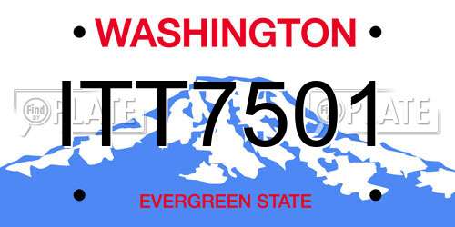 ITT7501 Washington License Plate