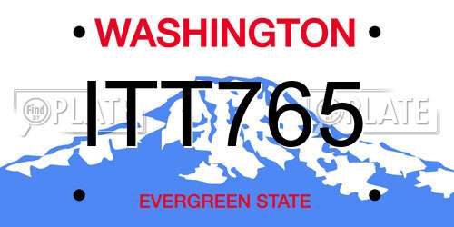 ITT765 Washington License Plate