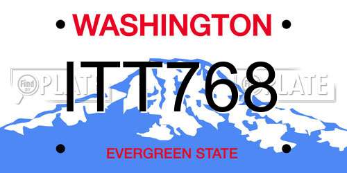 ITT768 Washington License Plate