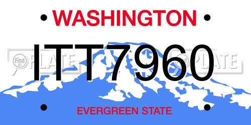 ITT7960 Washington License Plate
