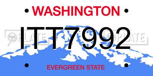 ITT7992 Washington License Plate
