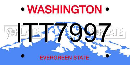ITT7997 Washington License Plate