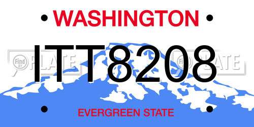 ITT8208 Washington License Plate