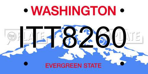 ITT8260 Washington License Plate