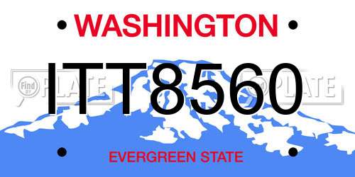 ITT8560 Washington License Plate