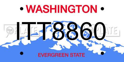 ITT8860 Washington License Plate