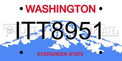 ITT8951 Washington License Plate