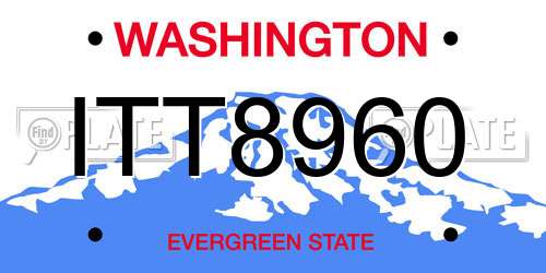 ITT8960 Washington License Plate
