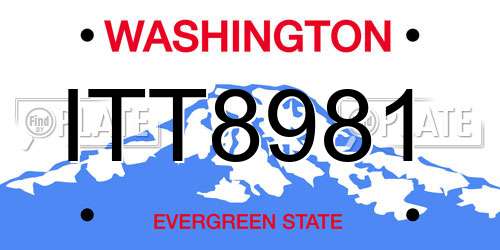 ITT8981 Washington License Plate