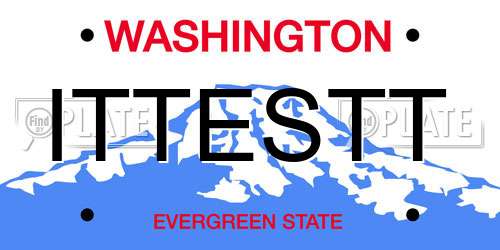 ITTESTT Washington License Plate