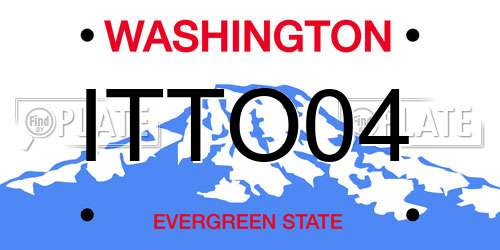 ITTO04 Washington License Plate