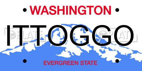 ITTOGGO Washington License Plate