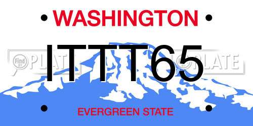 ITTT65 Washington License Plate