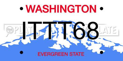 ITTT68 Washington License Plate