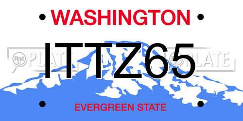 ITTZ65 Washington License Plate