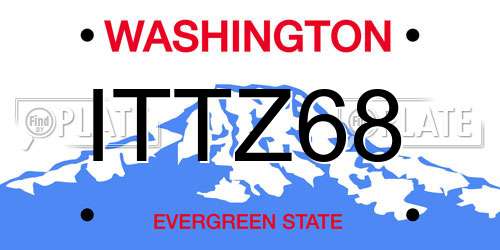 ITTZ68 Washington License Plate