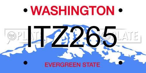 ITZ265 Washington License Plate