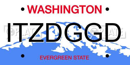 ITZDGGD Washington License Plate