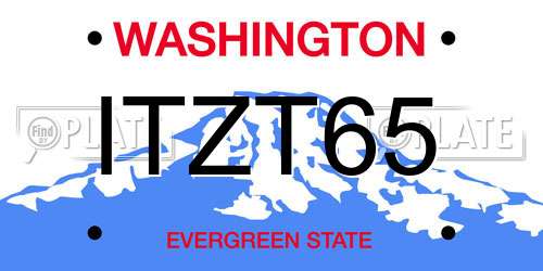 ITZT65 Washington License Plate