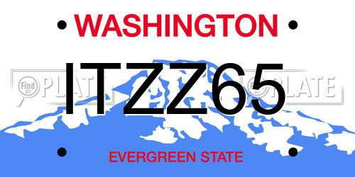 ITZZ65 Washington License Plate