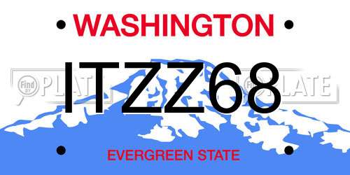 ITZZ68 Washington License Plate