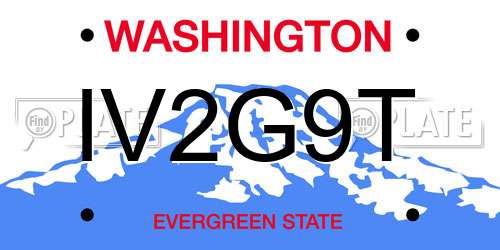 IV2G9T Washington License Plate