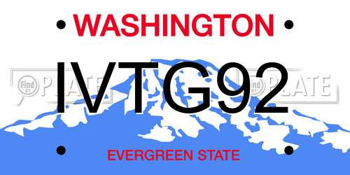 IVTG92 Washington License Plate
