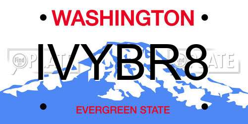 IVYBR8 Washington License Plate