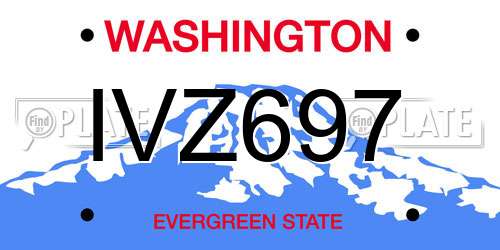 IVZ697 Washington License Plate