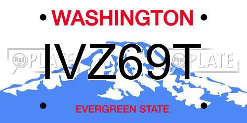 IVZ69T Washington License Plate