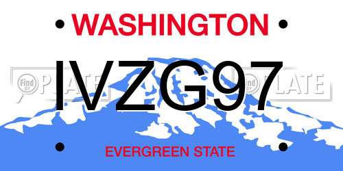 IVZG97 Washington License Plate