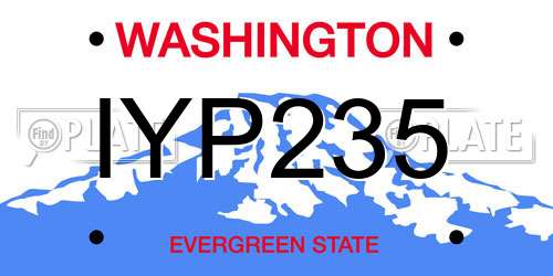 IYP235 Washington License Plate