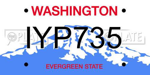 IYP735 Washington License Plate