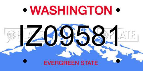 IZ09581 Washington License Plate