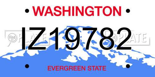 IZ19782 Washington License Plate
