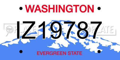 IZ19787 Washington License Plate