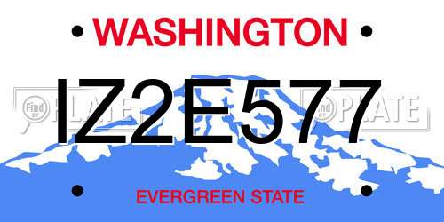 IZ2E577 Washington License Plate