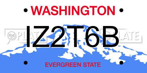 IZ2T6B Washington License Plate
