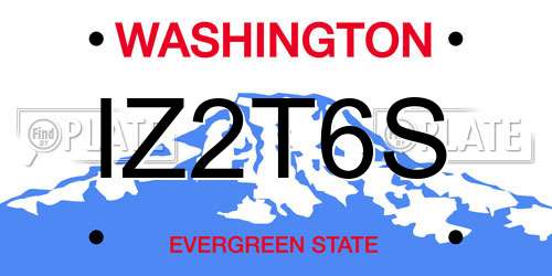 IZ2T6S Washington License Plate