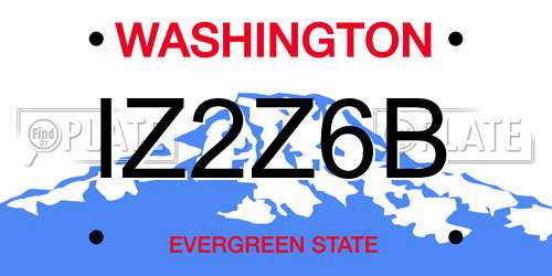 IZ2Z6B Washington License Plate