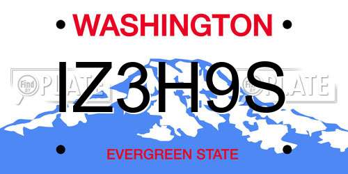 IZ3H9S Washington License Plate