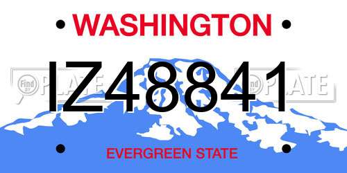IZ48841 Washington License Plate