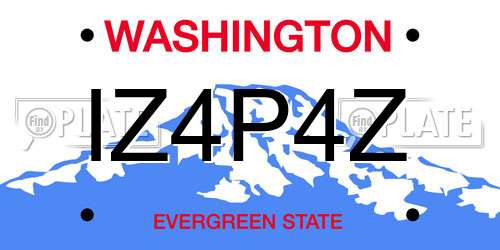 IZ4P4Z Washington License Plate