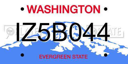 IZ5B044 Washington License Plate