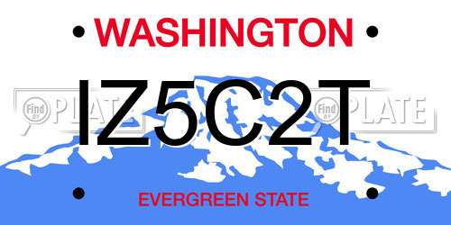 IZ5C2T Washington License Plate