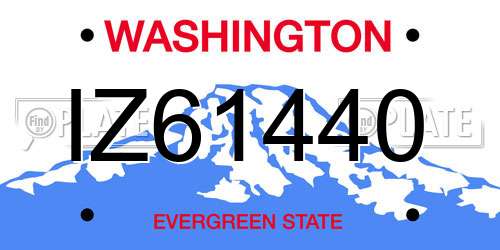 IZ61440 Washington License Plate